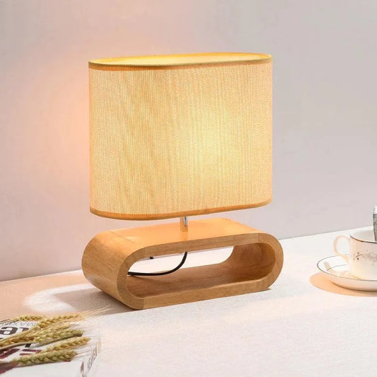 Nordic Wood Base Table Lamp │ Modern Table Mood Light For Bedroom Decoration - Besontique Home