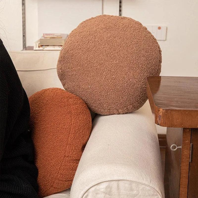 Solid Nordic Ball Throw Pillow │ Simple Plush Fluffy Seat Cushion │ for Home Sofa Couch Decor - Besontique Home