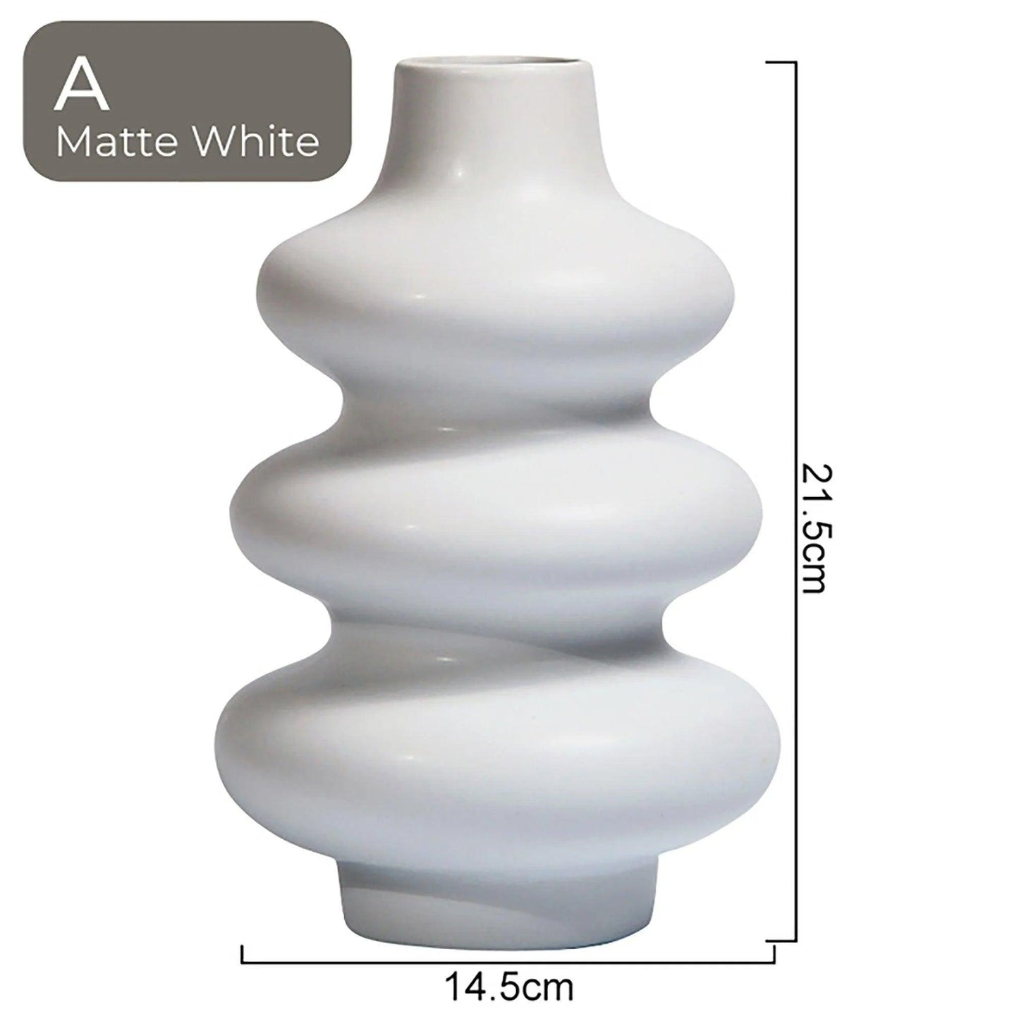White Beige Nordic Ceramics Dried Flower Vase │ Pampas Grass Pot Vases │ Simple Home Decor Item - Besontique Home