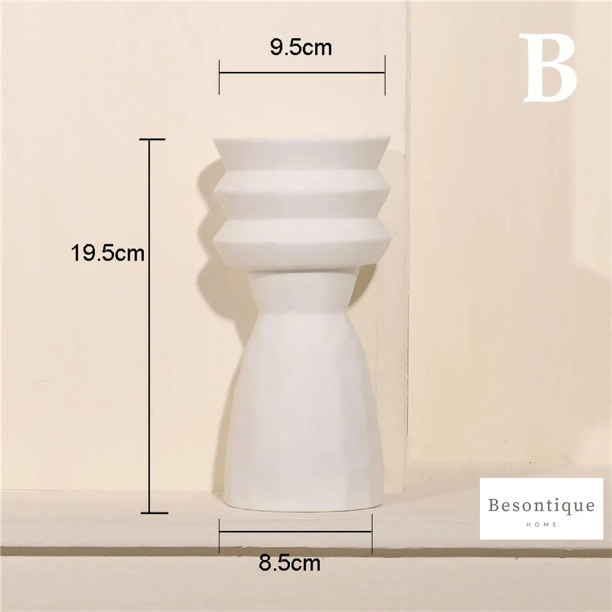 White Nordic Ceramics Dried Flower Vase │ Home Ornaments Flower Pot Vases Set - Besontique Home