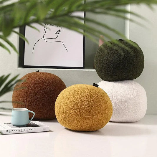 Wool Ball Shaped Couch Cushion │ Solid Color Stuffed Throw Pillow for Sofa Decor - Besontique Home