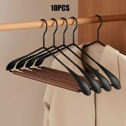 Modern Vintage Heavy-Duty Wood & Black Iron Clothes Hanger │ Wide Non-Slip Garment Racks  Besontique Home
