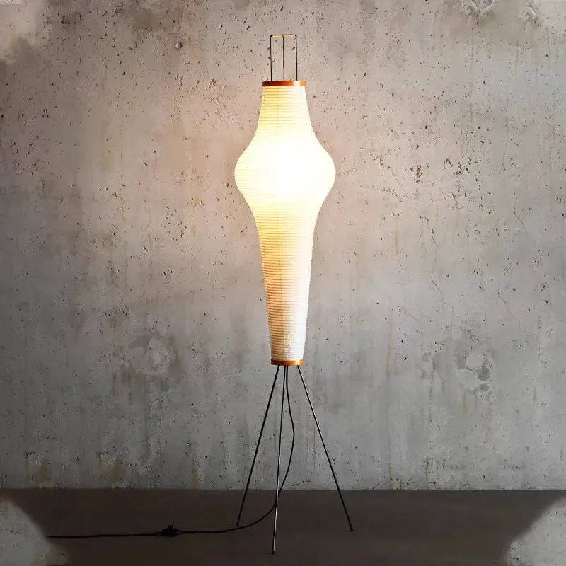 Japanese Rice Paper Floor Lamp | Minimal Japandi LED Standing Light Besontique Home Decor