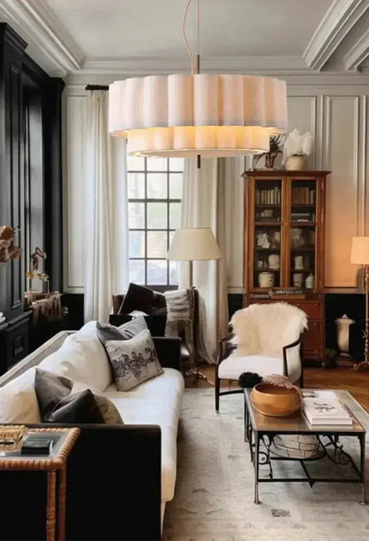 Luxuriöse Stoff Seiden Pendelleuchte | Moderne Designer Hängelampe