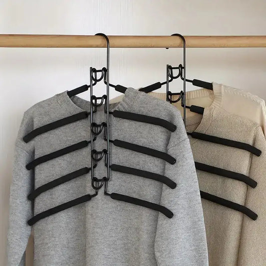 Multi-Layer Metal Clothes Hanger Organizer | Non-Slip Foam Padded Closet Space Saver Besontique Home Decor 