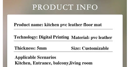 1 Modern style Plaid printed PVC Kitchen Floor Mat │ Waterproof Oil-proof Leather Foot Mats Rug for Home Decor - Besontique Home