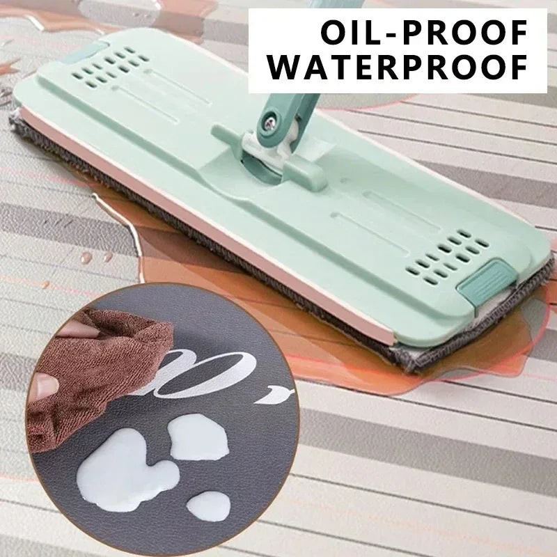 1 Modern style Plaid printed PVC Kitchen Floor Mat │ Waterproof Oil-proof Leather Foot Mats Rug for Home Decor - Besontique Home