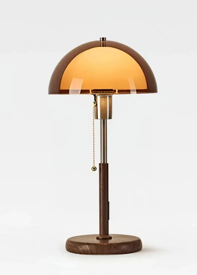 Vintage Walnut Table Lamp | Modern Iron Bedside & Study Room Ambient Light Besontique Home Decor
