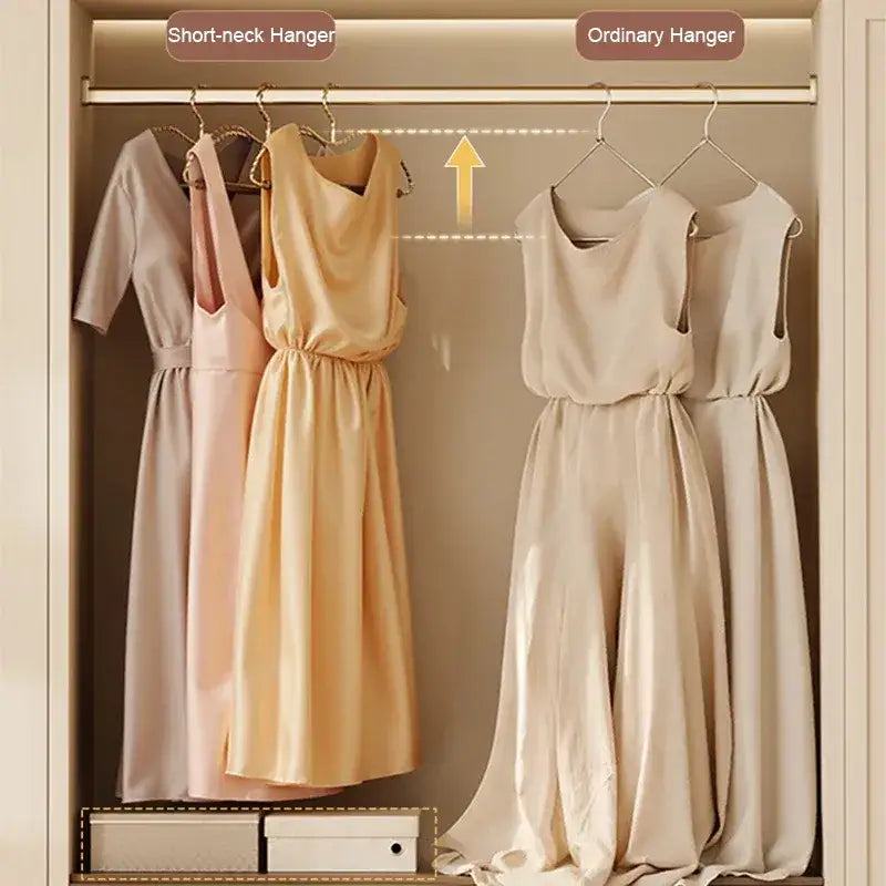 3 pcs Luxury Gold Metal Clothes Hangers │ Anti-Slip Clothes Rack with Wood Bar - Besontique Home