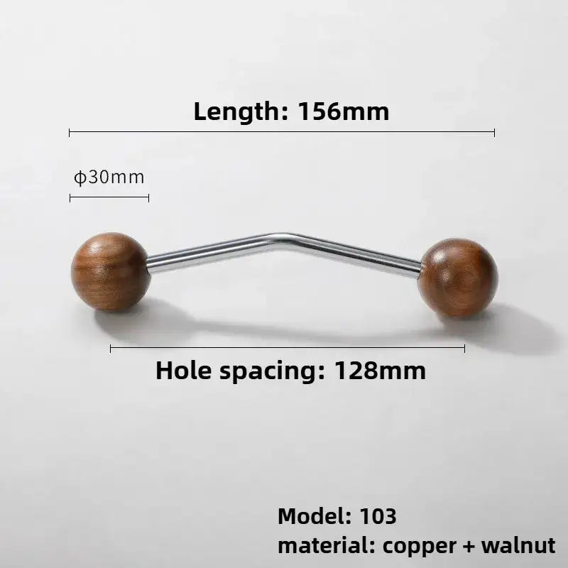 Premium Wood &amp; Brass Cabinet Knobs – Black Silver Luxury Drawer Handles - Besontique Home