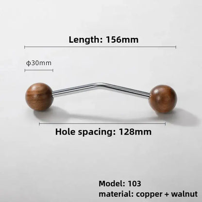 Premium Wood &amp; Brass Cabinet Knobs – Black Silver Luxury Drawer Handles - Besontique Home