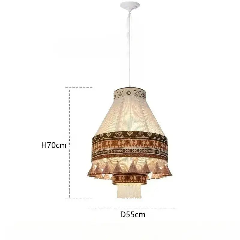 Bohemian Fringe Pendant Tassel Ceiling Light – Boho Style Chandelier for Home Décor - Besontique Home
