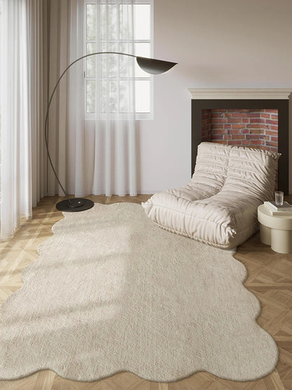 Simple Irregular Solid Color Rug Carpet │ Modern style Plush Bedroom Living room Floor Mat