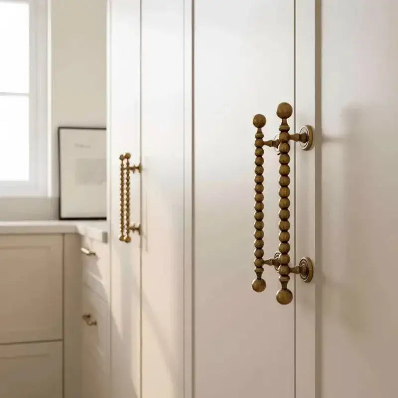 French Retro Solid Brass Bronze Furniture Door Knob │ Antique Kitchen Drawer Wardrobe Handles - Besontique Home
