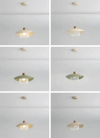 Minimal French Wood & Metal Pendant Lamp – Modern Ceiling Light Fixture - Besontique Home