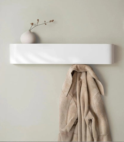 Modern Wooden Entrance Wall Mounted Clothing Rack Shelf with hidden hooks Besontique Home Decor