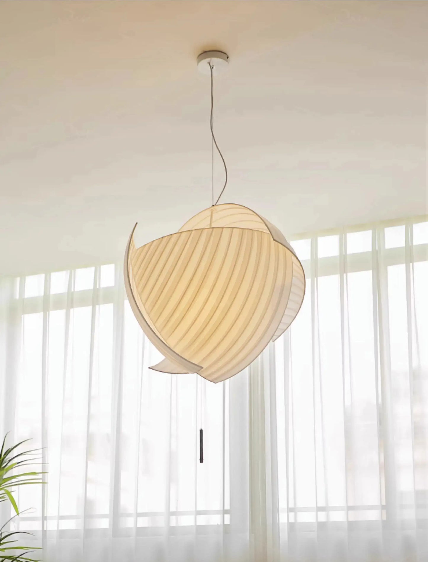Minimalist Fabric LED Pendant Ceiling Light | Modern Designer Cloth Big Chandelier for Living Room - Besontique Home