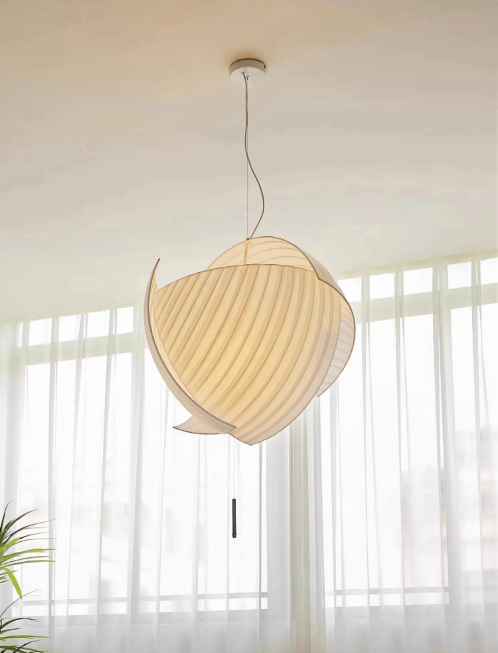 Minimalist Fabric LED Pendant Ceiling Light | Modern Designer Cloth Big Chandelier for Living Room - Besontique Home