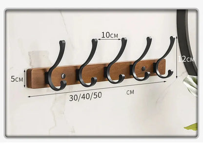 Modern Rustic Wooden Coat Rack Wall Mount with Hooks (Black/White) Besontique Home Decor