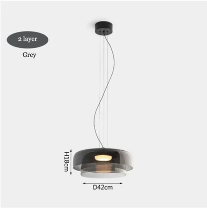 Simple Minimalist Color layered Glass Pendant Ceiling Lamp Light - Besontique Home