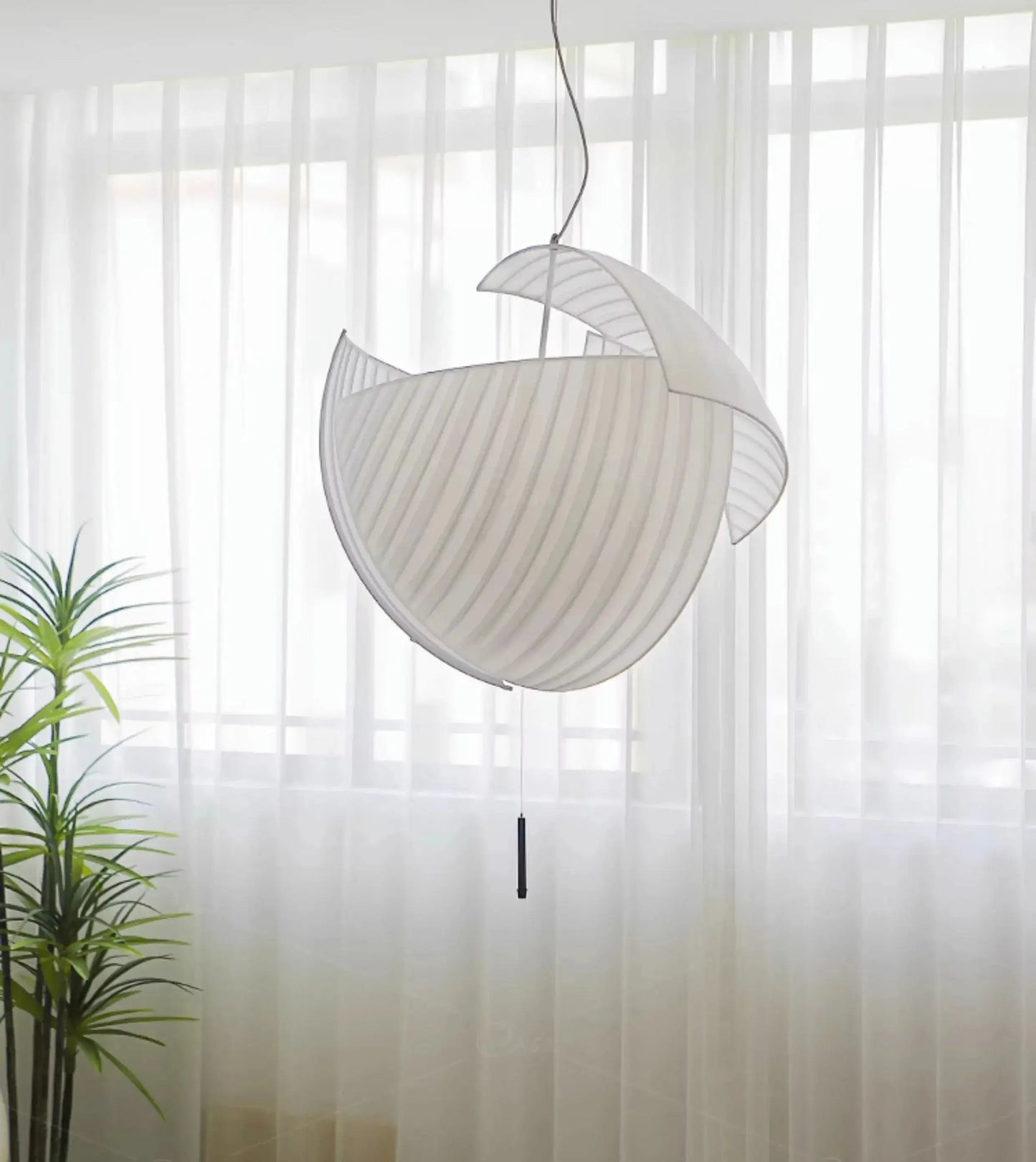 Minimalist Fabric LED Pendant Ceiling Light | Modern Designer Cloth Big Chandelier for Living Room - Besontique Home