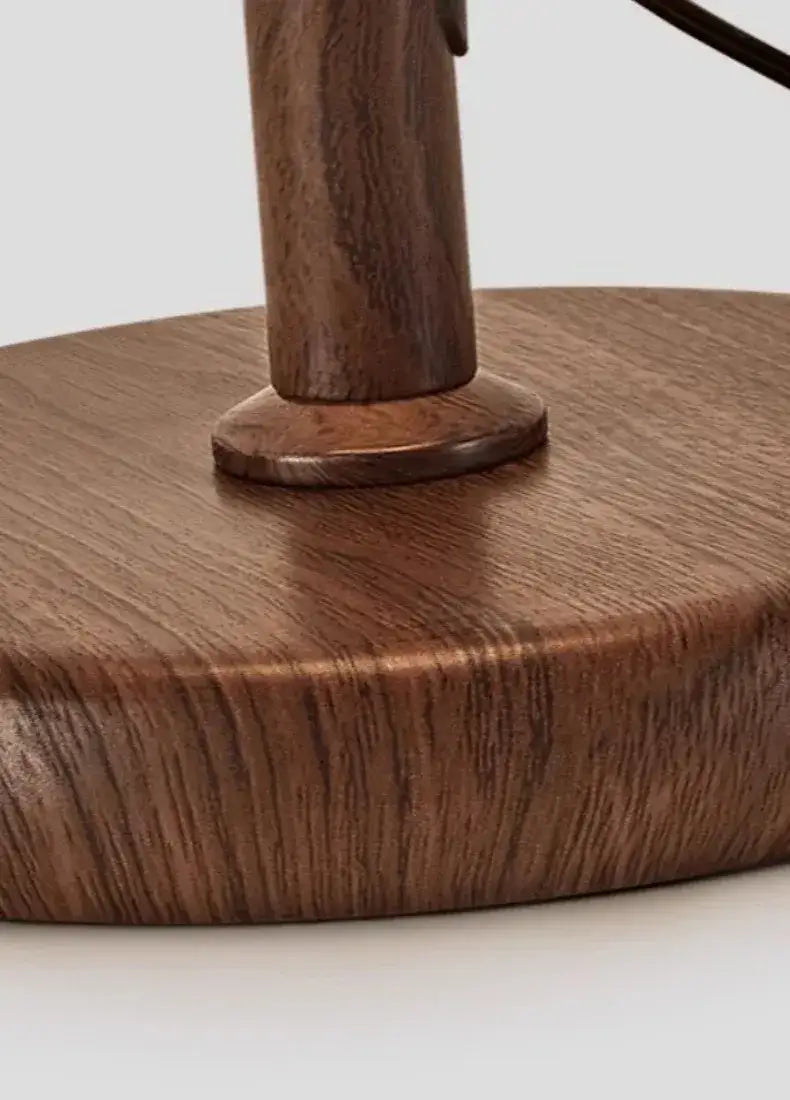 Vintage Walnut Table Lamp | Modern Iron Bedside & Study Room Ambient Light Besontique Home Decor