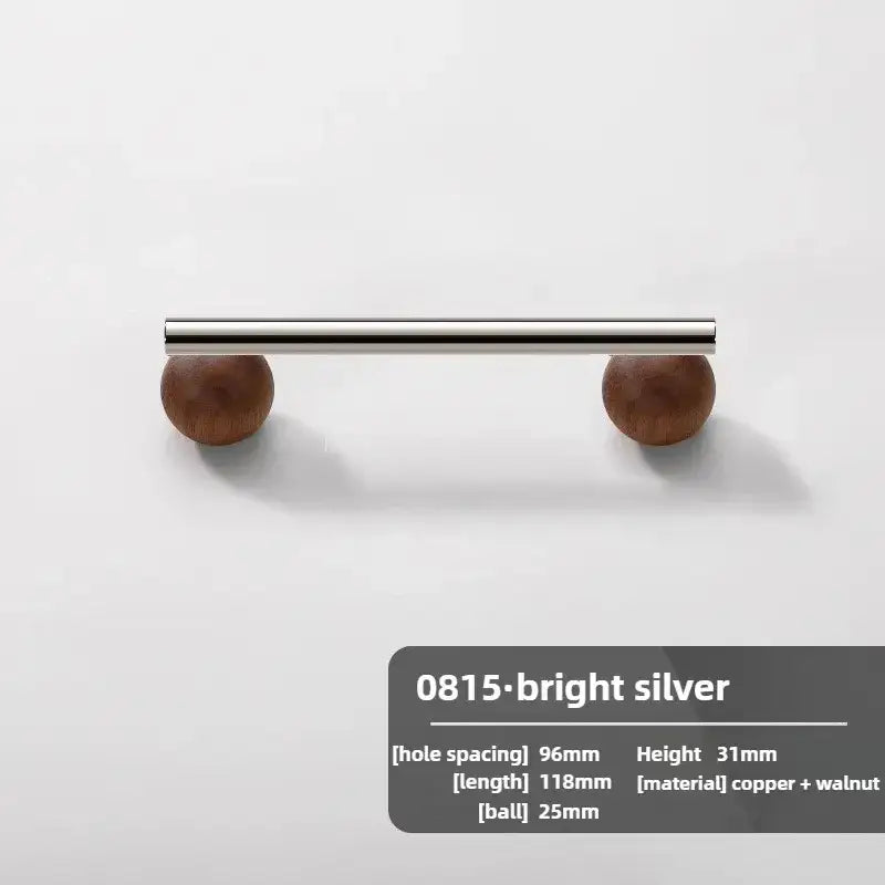 Nordische Kunst Holz Türknauf – Silber Messing Schubladengriff – Besontique Home