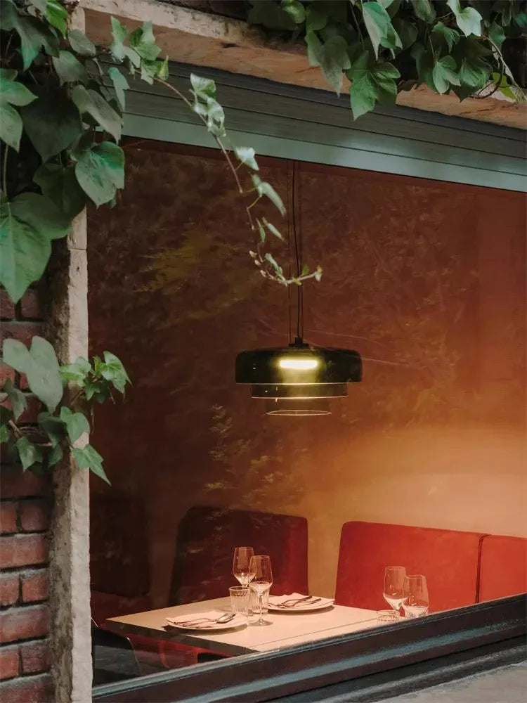 Simple Minimalist Color layered Glass Pendant Ceiling Lamp Light - Besontique Home