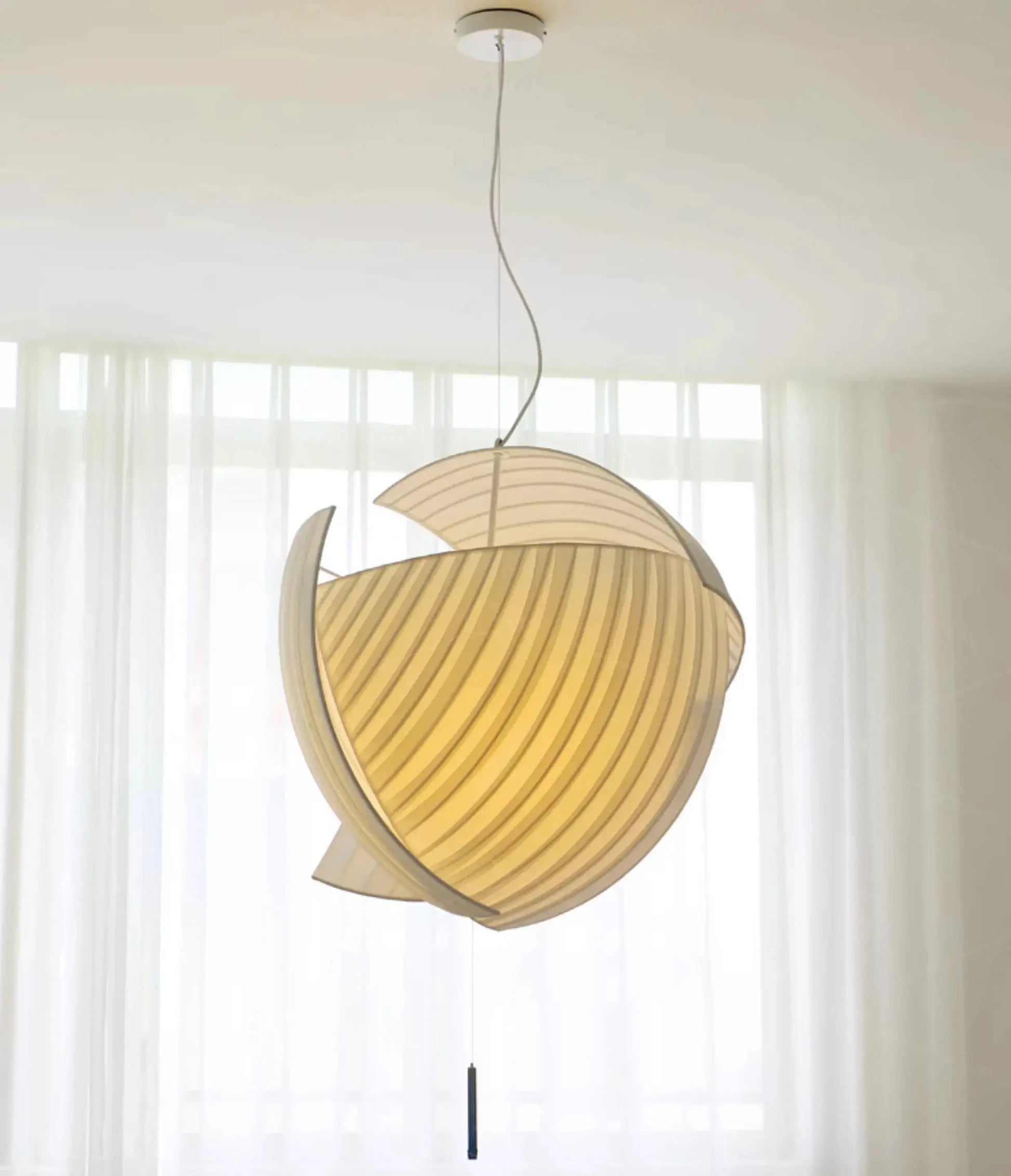 Minimalist Fabric LED Pendant Ceiling Light | Modern Designer Cloth Big Chandelier for Living Room - Besontique Home