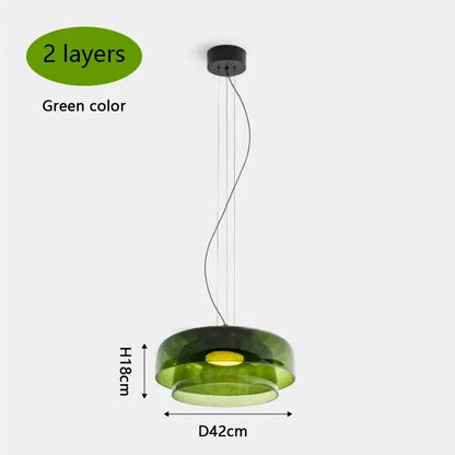 Simple Minimalist Color layered Glass Pendant Ceiling Lamp Light - Besontique Home