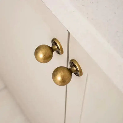 French Retro Solid Brass Bronze Furniture Door Knob │ Antique Kitchen Drawer Wardrobe Handles - Besontique Home