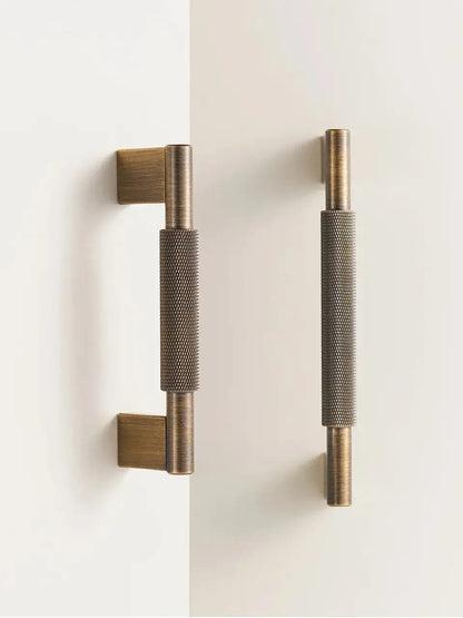 Solid Brass Bronze Cross Knurled Furniture Door Knob