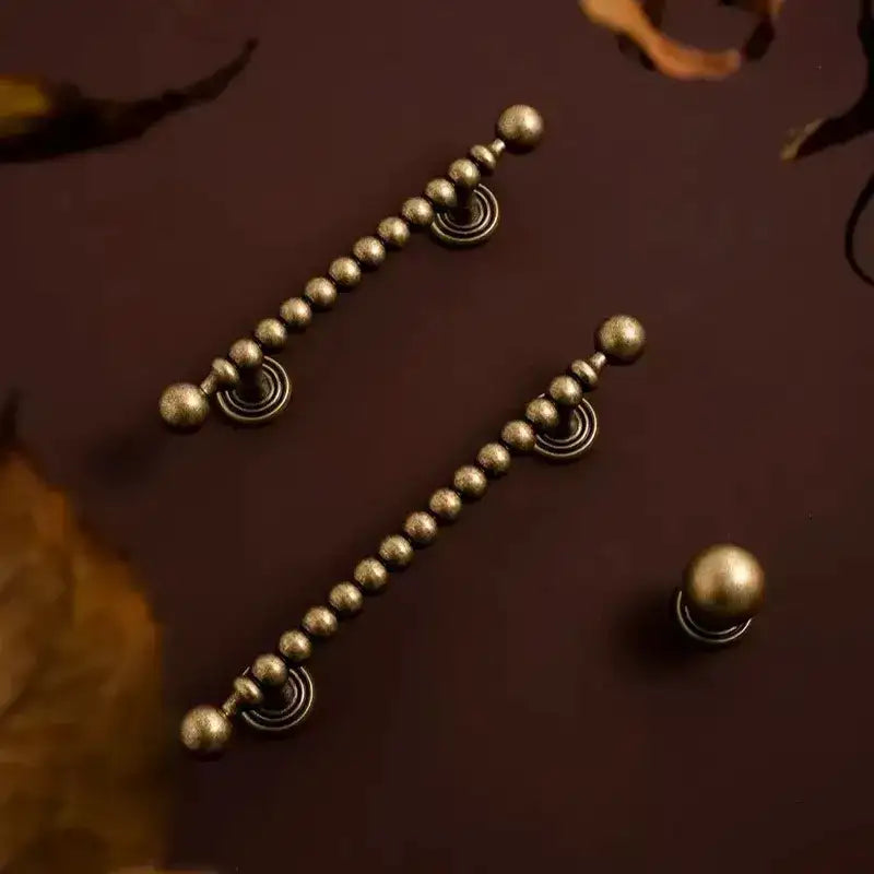 French Retro Solid Brass Bronze Furniture Door Knob │ Antique Kitchen Drawer Wardrobe Handles - Besontique Home