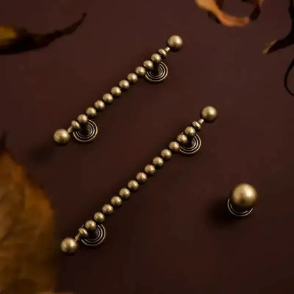 French Retro Solid Brass Bronze Furniture Door Knob │ Antique Kitchen Drawer Wardrobe Handles - Besontique Home