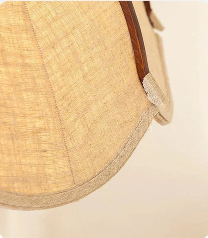 Wood Fabric Linen Pendant Ceiling Light │ Modern Retro style Bedroom Hanging Lamp - Besontique Home