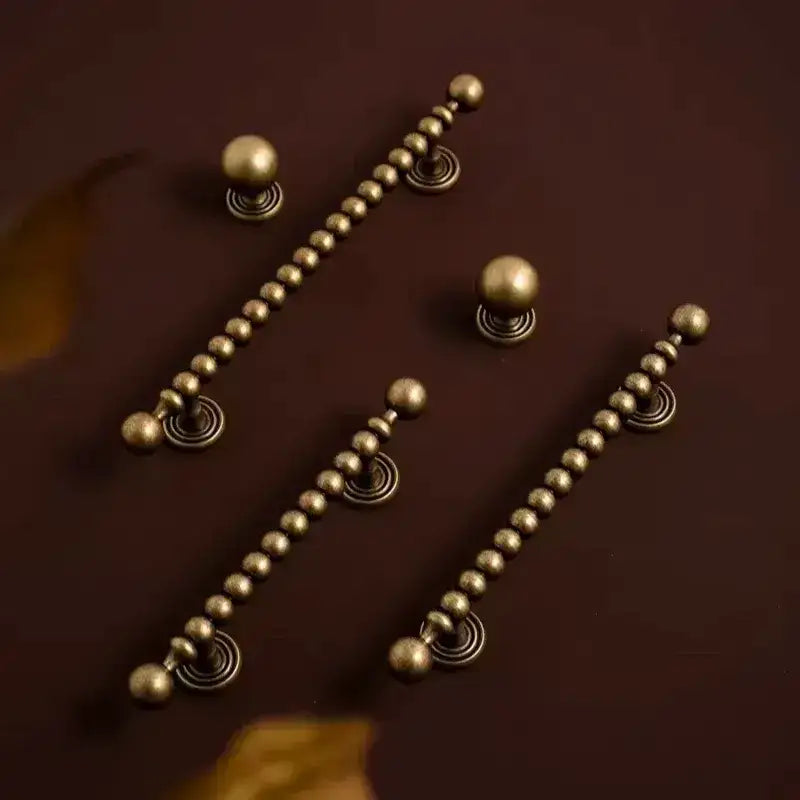 French Retro Solid Brass Bronze Furniture Door Knob │ Antique Kitchen Drawer Wardrobe Handles - Besontique Home