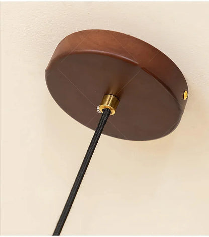 Wood Fabric Linen Pendant Ceiling Light │ Modern Retro style Bedroom Hanging Lamp - Besontique Home