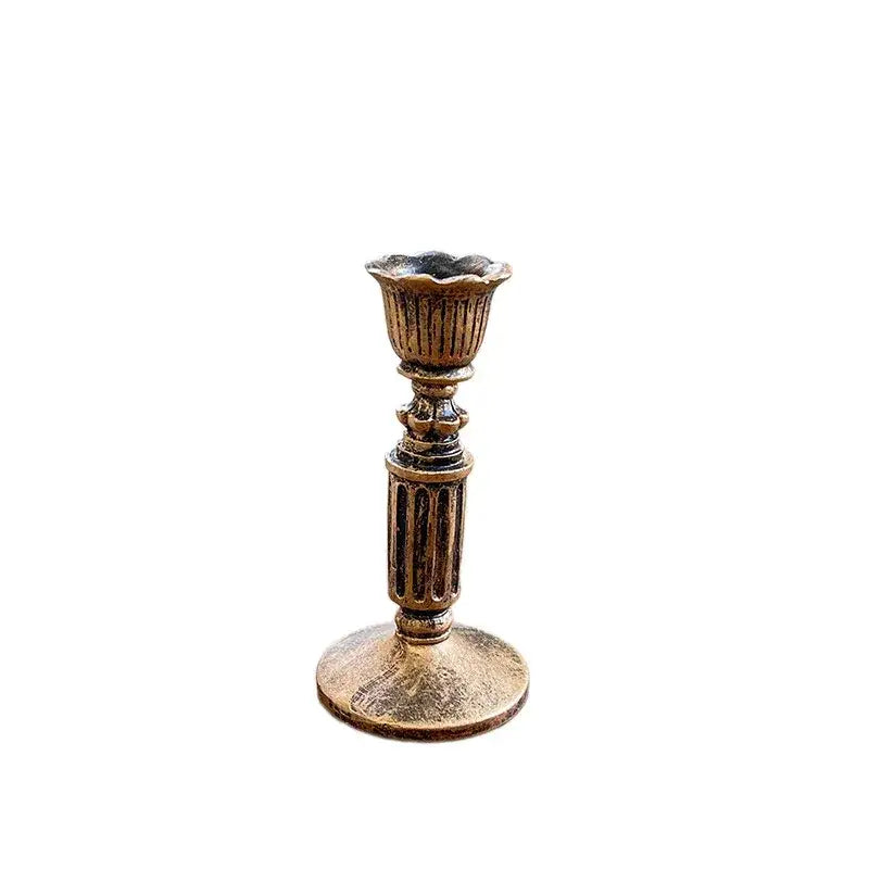Antique Bronze Candlesticks Candle Holder Set │ Retro Vintage Taper Candle Stand - Besontique Home