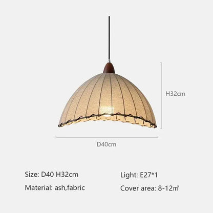 Nordic Retro Linen Ceiling Light │ Japandi Minimal Bedroom Hanging Lamp - Besontique Home