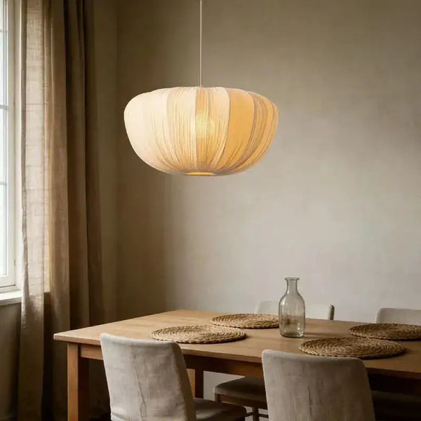 Japanese modern ペンダントランプ　ヴィンテージ　japandi Japandi Minimal Vintage Fabric Pendant Light – Besontique Home