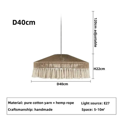 Measurement chart of a pendant light with dimensions and material Besontique Home 