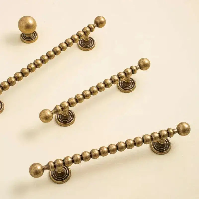 French Retro Solid Brass Bronze Furniture Door Knob │ Antique Kitchen Drawer Wardrobe Handles - Besontique Home