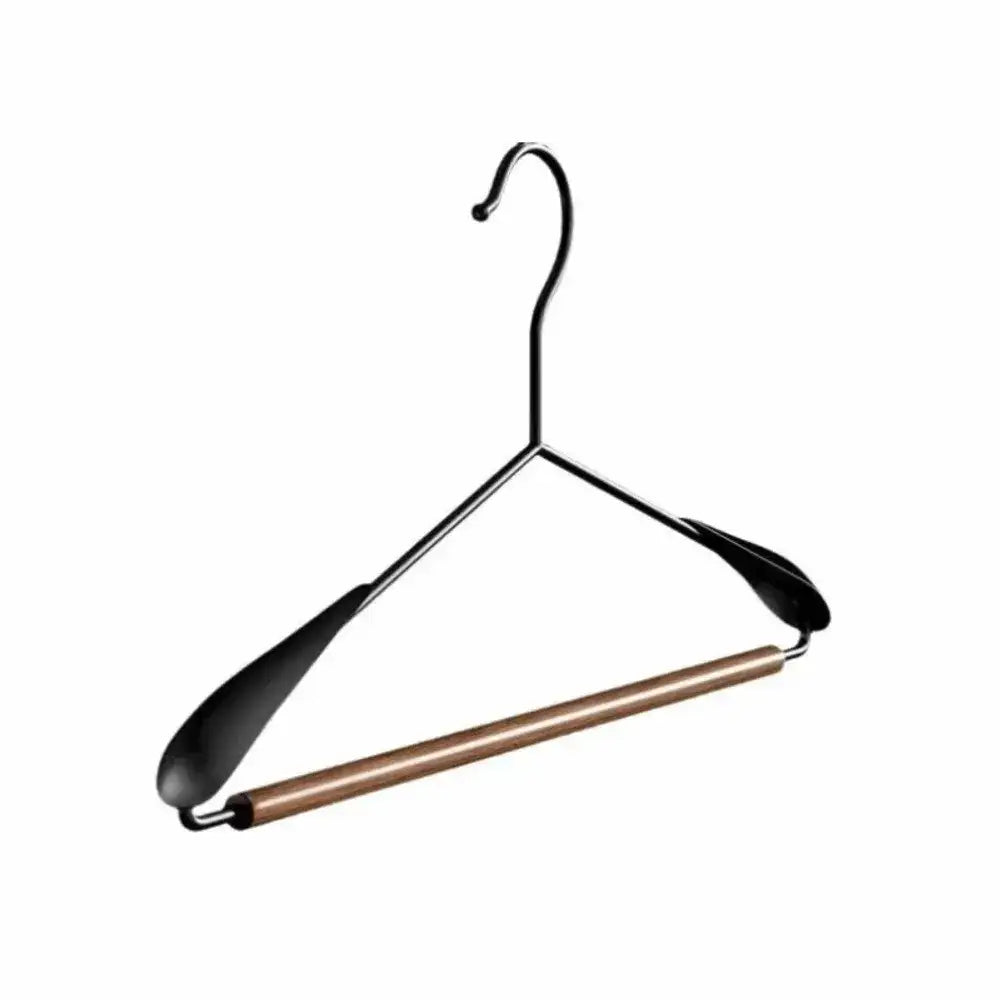 Modern Vintage Heavy-Duty Wood & Black Iron Clothes Hanger │ Wide Non-Slip Garment Racks  Besontique Home