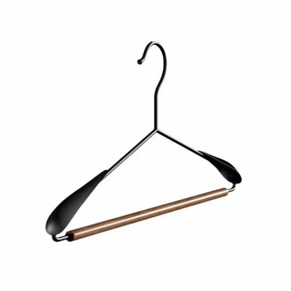 Modern Vintage Heavy-Duty Wood & Black Iron Clothes Hanger │ Wide Non-Slip Garment Racks  Besontique Home