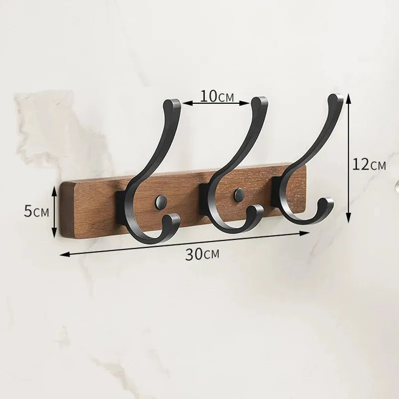 Modern Rustic Wooden Coat Rack Wall Mount with Hooks (Black/White) Besontique Home Decor