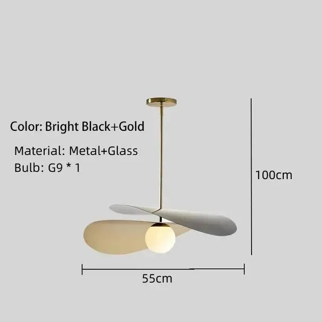 Modern French Black Gold Metal Glass Ball Ceiling Lamp │ Minimalist Dining Chandelier Besontique Home Decor