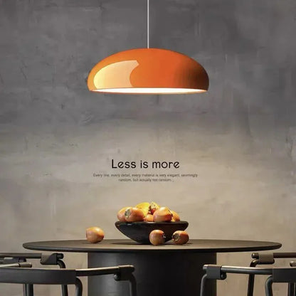 Modern Nordic dome pendant light above dining table orange black white red besontique home decor