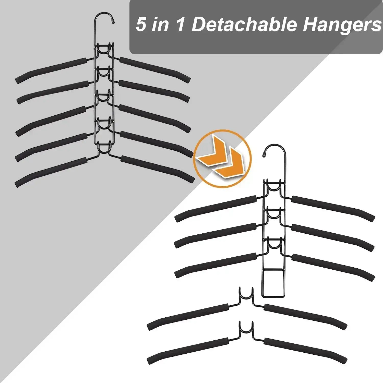 Multi-Layer Metal Clothes Hanger Organizer | Non-Slip Foam Padded Closet Space Saver Besontique Home Decor 