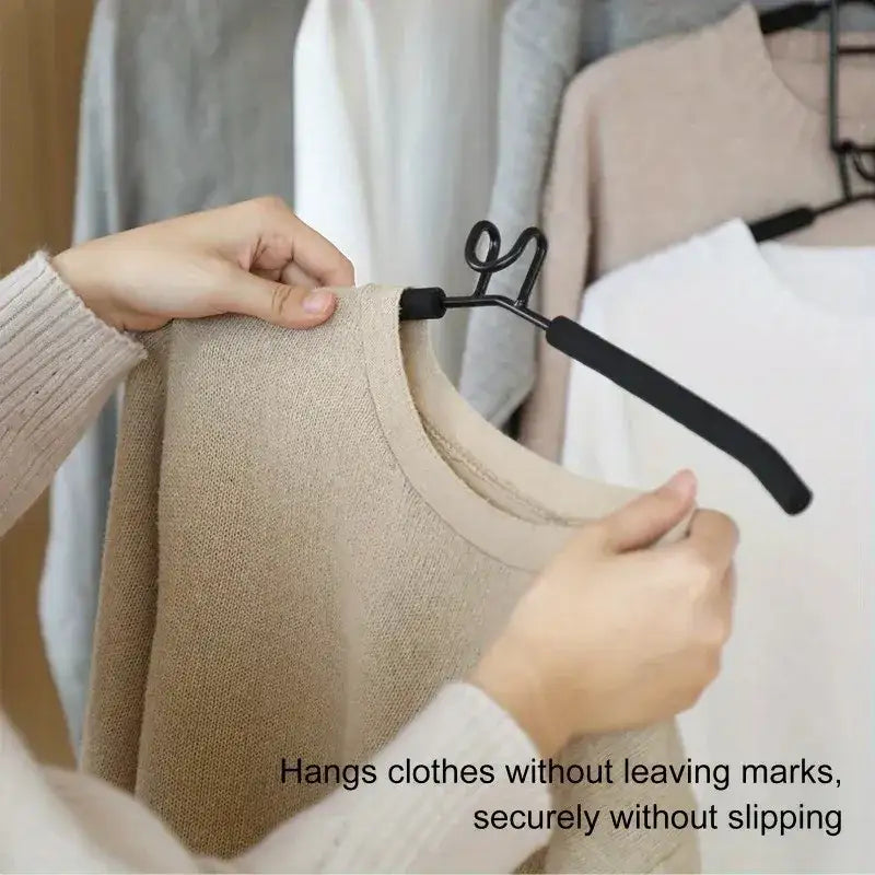 Multi-Layer Metal Clothes Hanger Organizer | Non-Slip Foam Padded Closet Space Saver Besontique Home Decor 