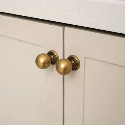 French Retro Solid Brass Bronze Furniture Door Knob │ Antique Kitchen Drawer Wardrobe Handles - Besontique Home